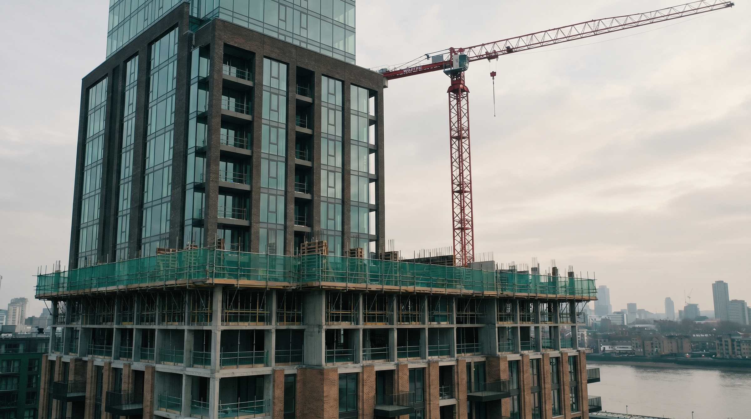Still from a Ballymore Capston quarterly buyer update film showing the development under construction